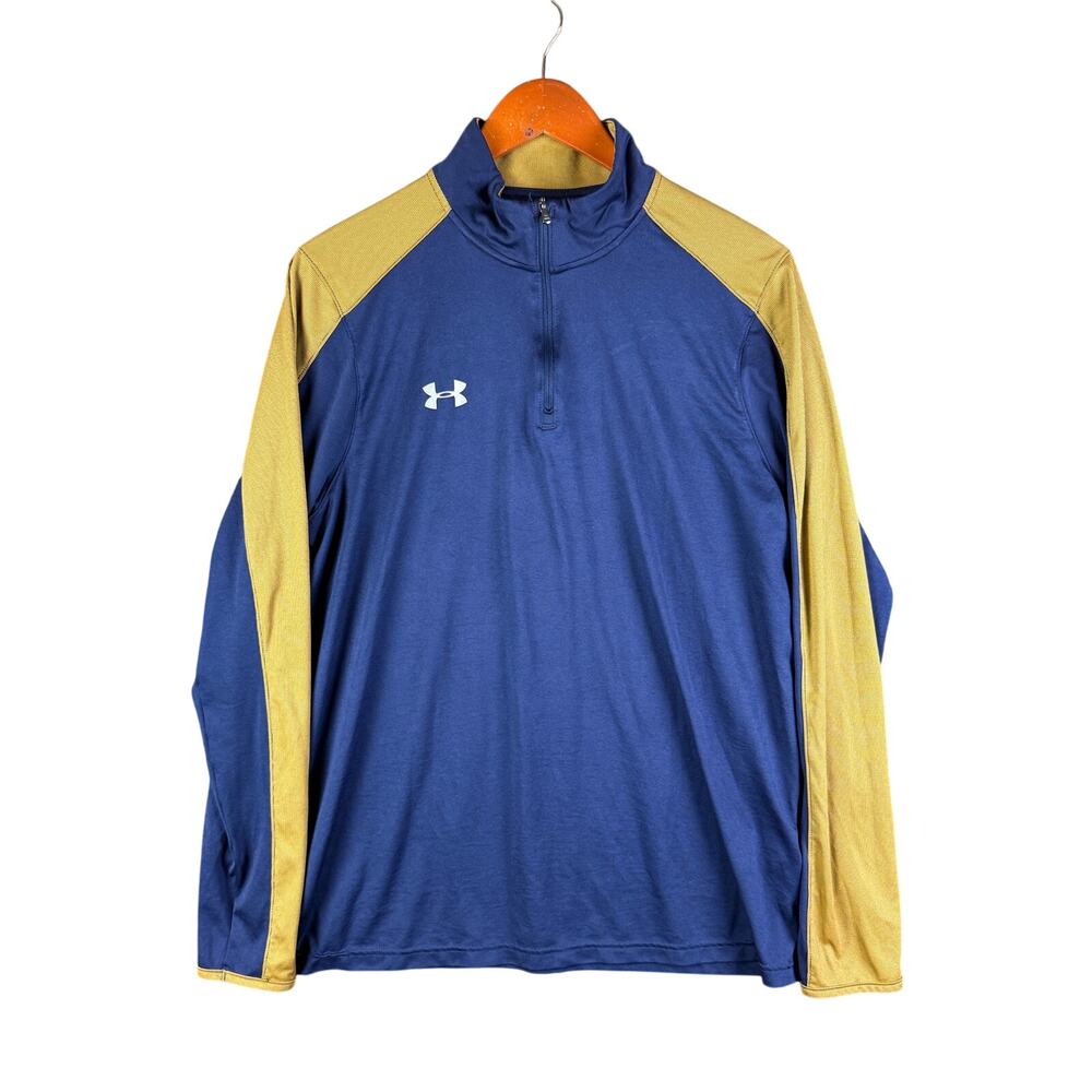 Under Armour 1/4 Zip Lightweight Long Sleeve Activewear Pullover Blue Mens Large